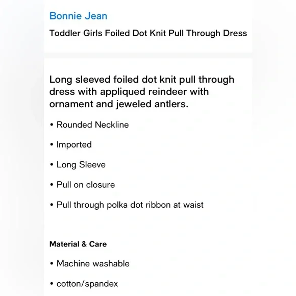 Bonnie Jean Holiday Foiled Dot Knot Dress. 2T - Picture 4 of 11